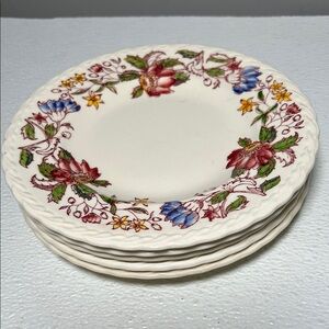 Vintage Vernon Kilns Dolores Bread/Dessert Plates~Hand Painted~Made in USA Set 5